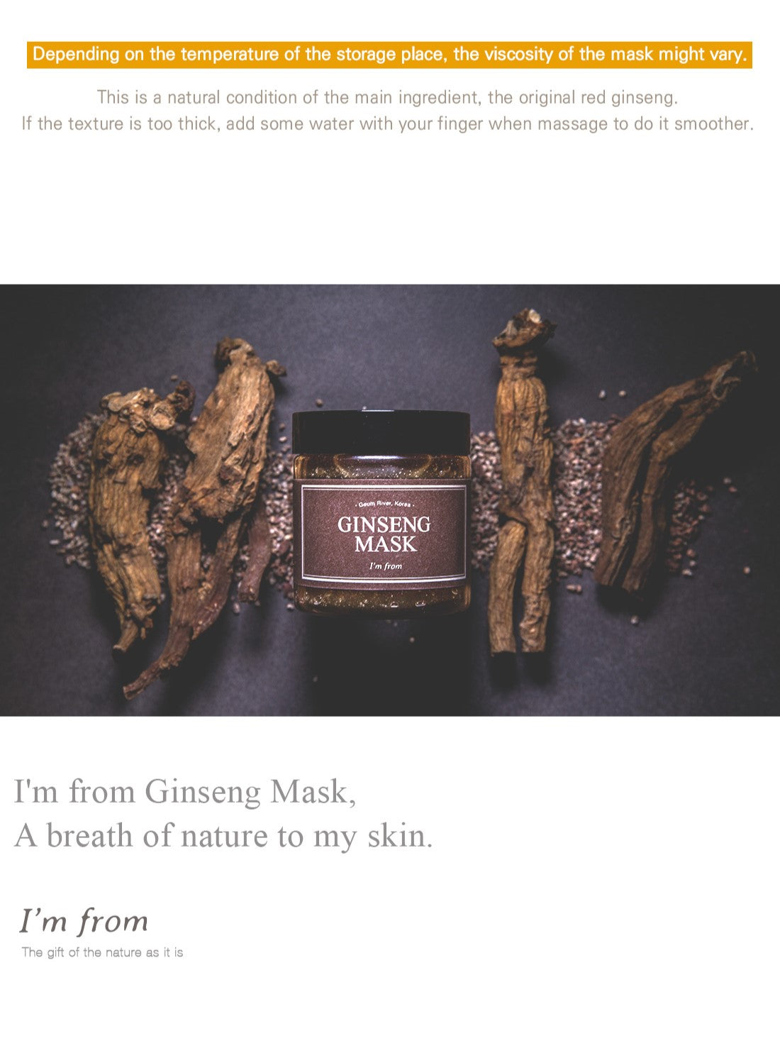 I'm From Ginseng Mask