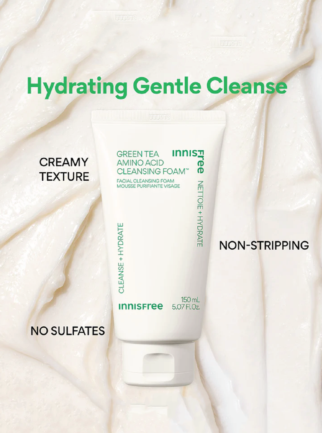 Mousse nettoyante aux acides aminés de thé vert Innisfree