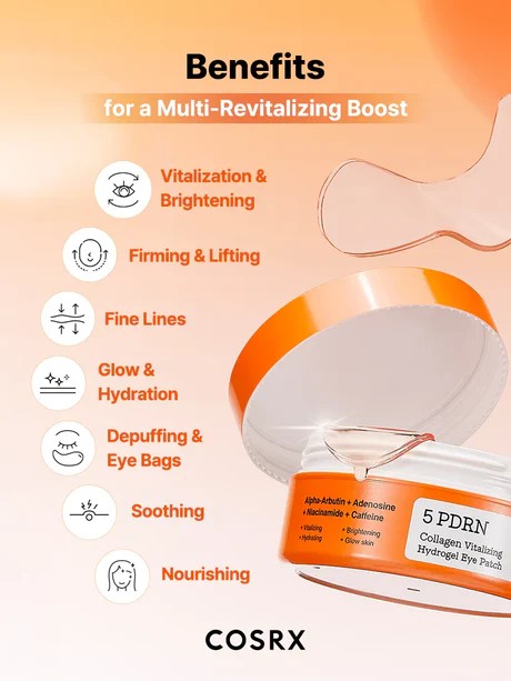 COSRX 5 PDRN Collagen Vitalizing Hydrogel Eye Patch 60pcs