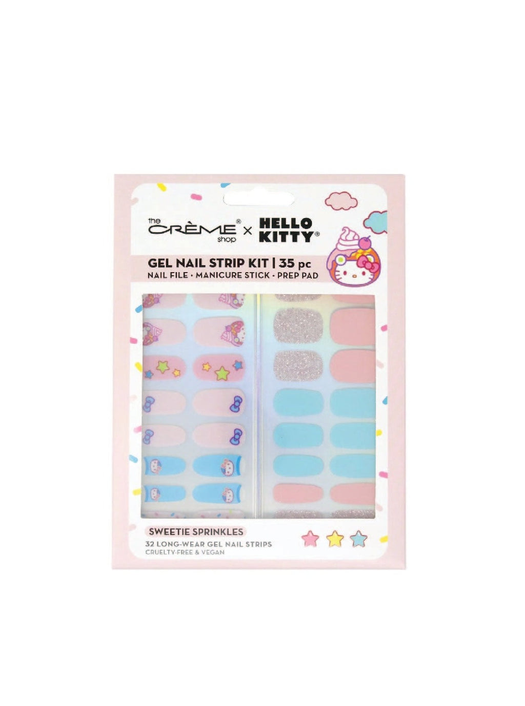THE CREME SHOP Hello Kitty Kit de bandes de gel pour les ongles - « Sweetie Sprinkles »