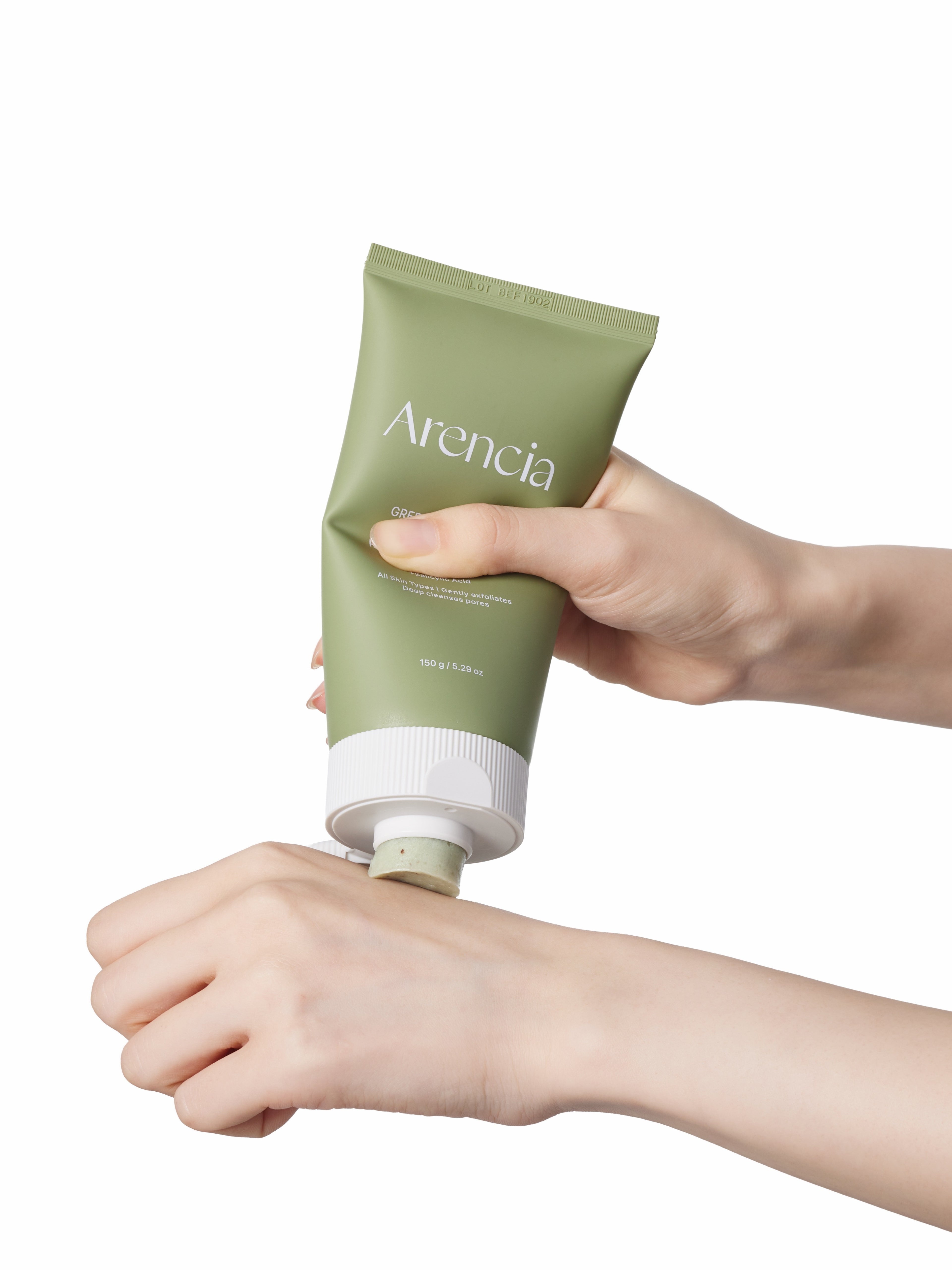 ARENCIA Green Tea + LHA Deep Pore Rice Cake Cleanser