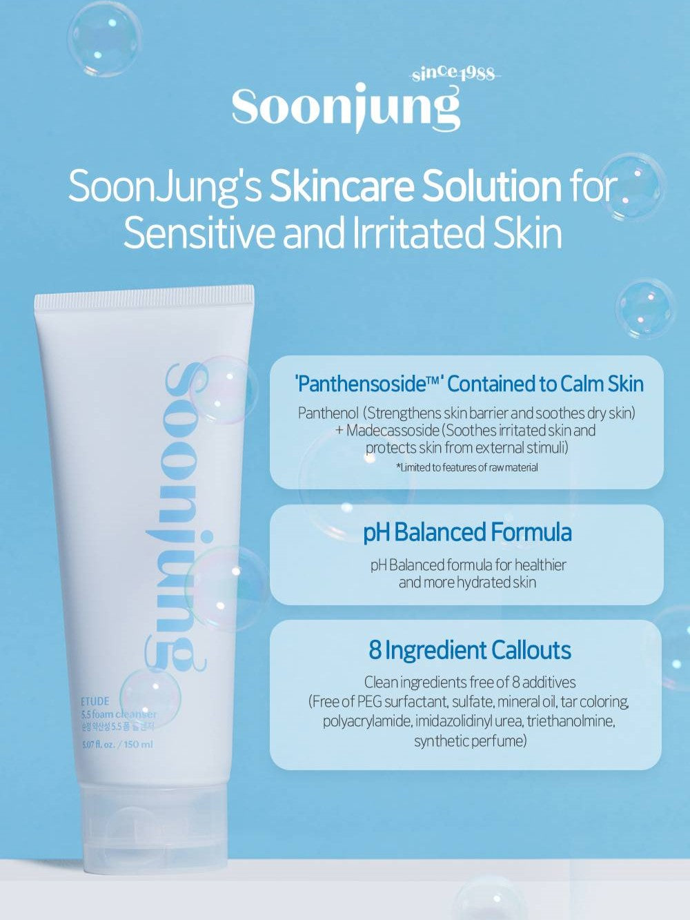 ETUDE HOUSE Soon Jung PH5.5 Foam Cleanser 150ml