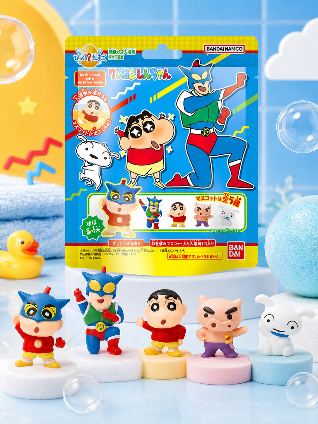 BANDAI Bath Ball With Toy Crayon Shin Chan Blue