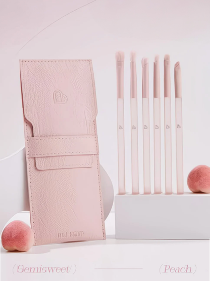 BLJ Semi Sugar Peach Eye Brush Pouch Set Pink 6pcs