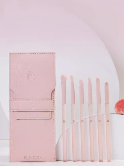 BLJ Semi Sugar Peach Eye Brush Pouch Set Pink 6pcs