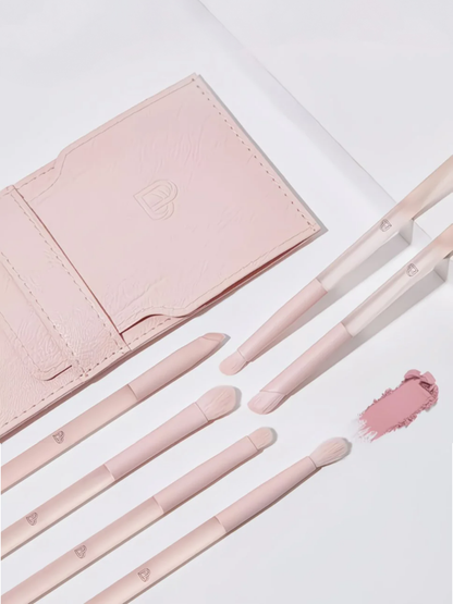BLJ Semi Sugar Peach Eye Brush Pouch Set Pink 6pcs