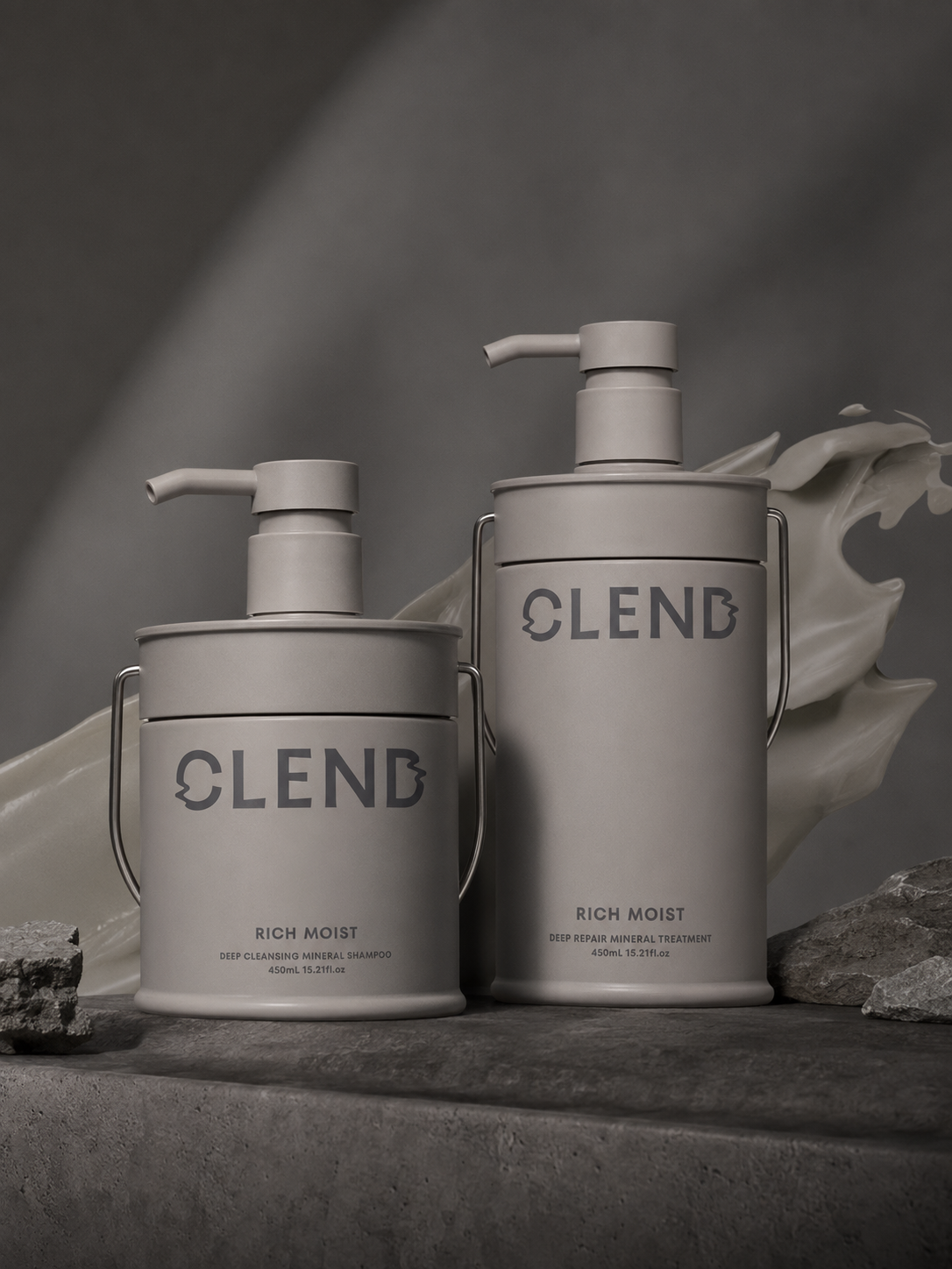 CLEND Rich Moist Deep Mineral Shampoo/Treatment 450ml