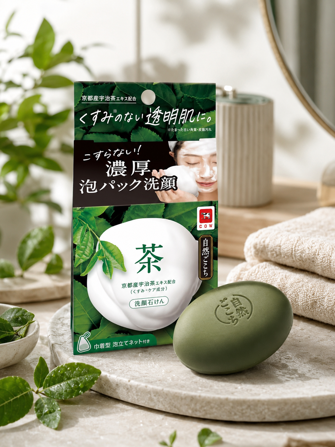 COW BRAND SHIZENGOKOCHI Facial Soap Green Tea