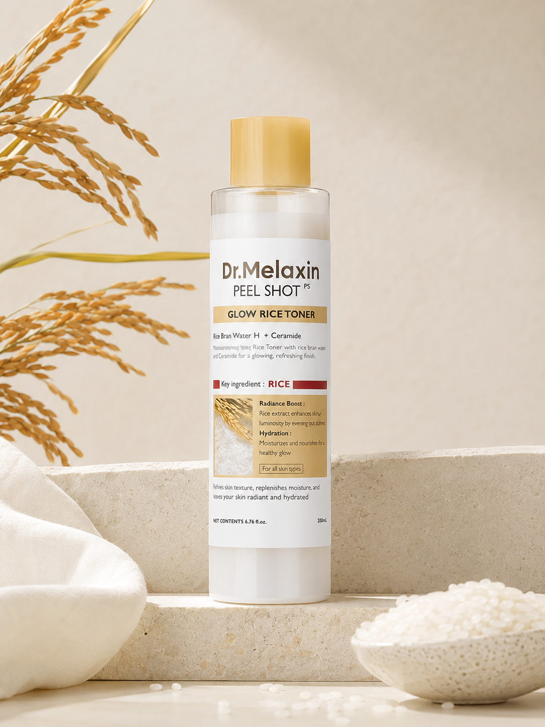 DR MELAXIN Peel Shot Glow Rice Toner 200ml