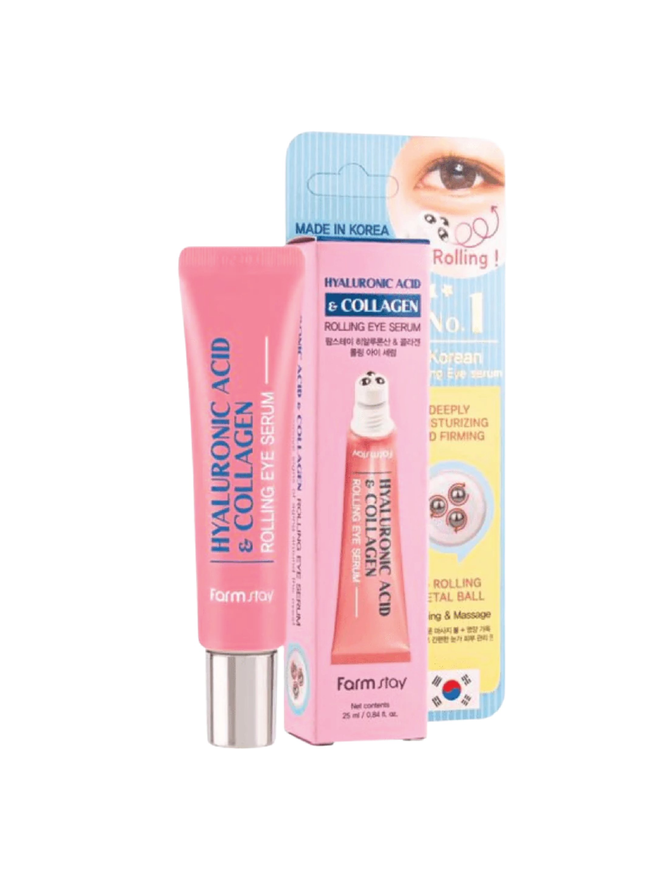 FARMSTAY Hyaluronic Acid & Collagen Rolling Eye Serum 25ml