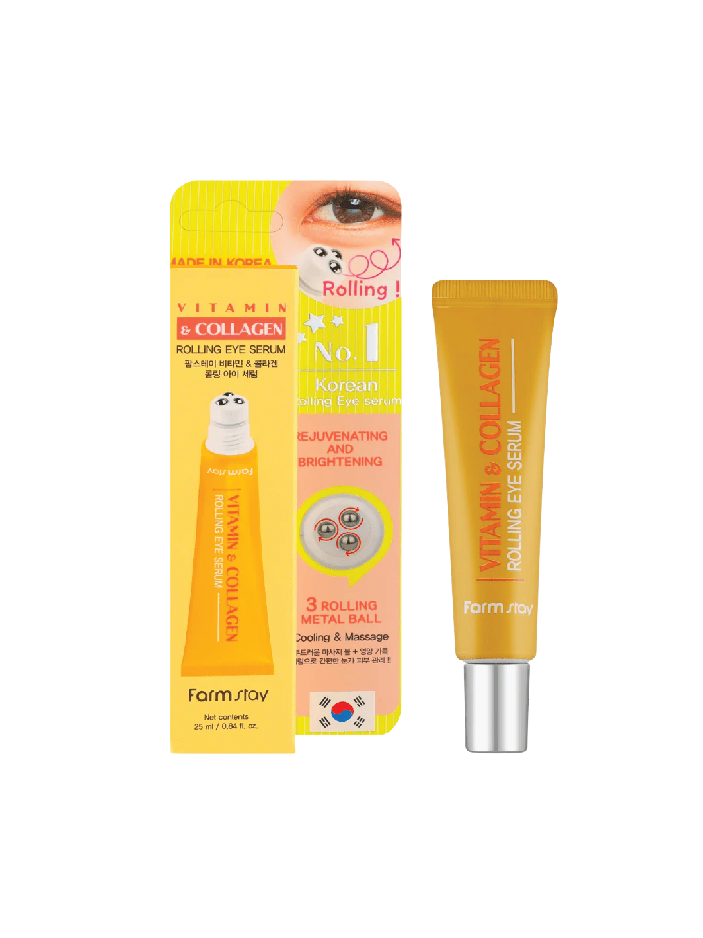 FARMSTAY Vitamin & Collagen Rolling Eye Serum 25ml