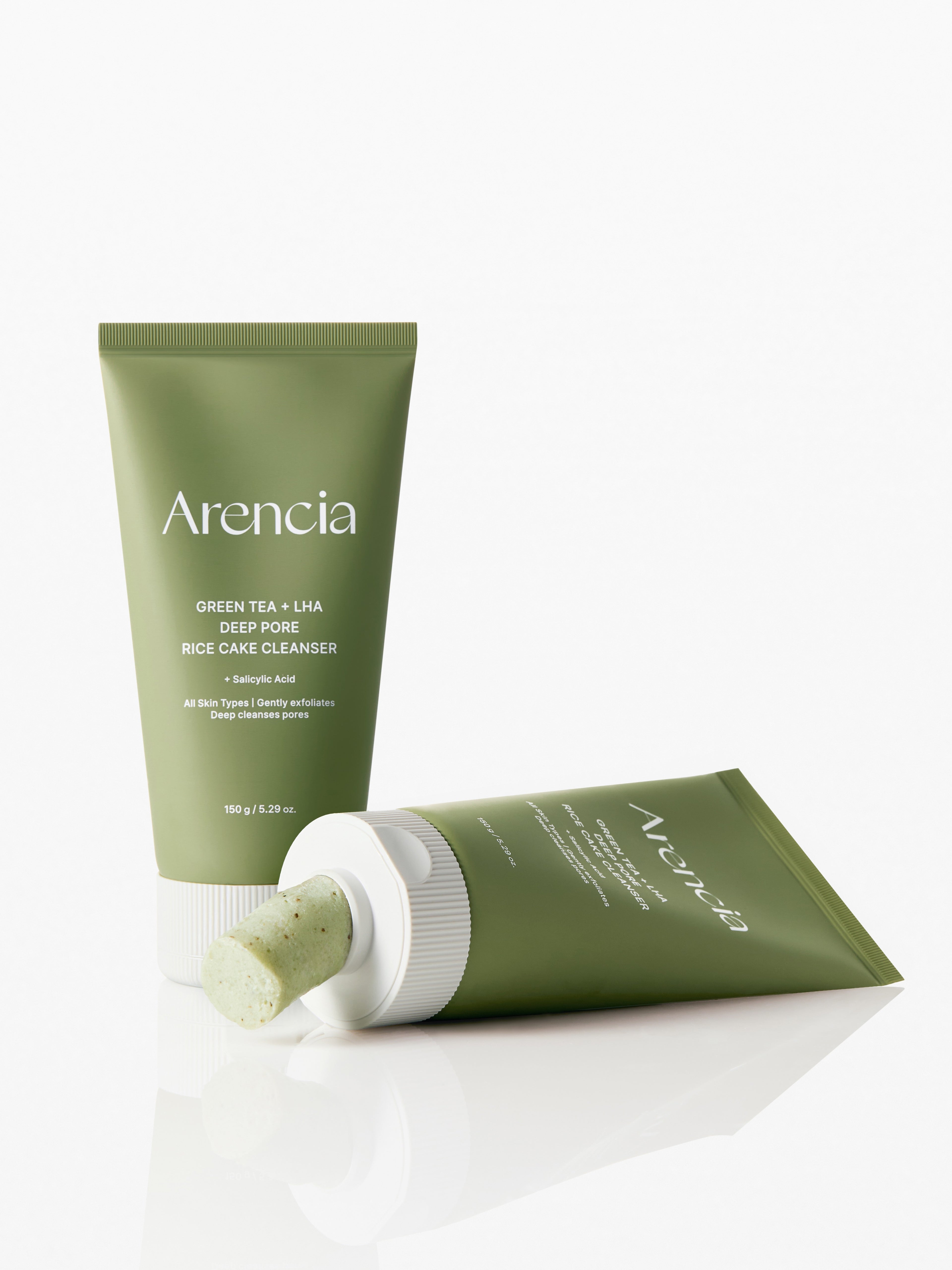 ARENCIA Green Tea + LHA Deep Pore Rice Cake Cleanser