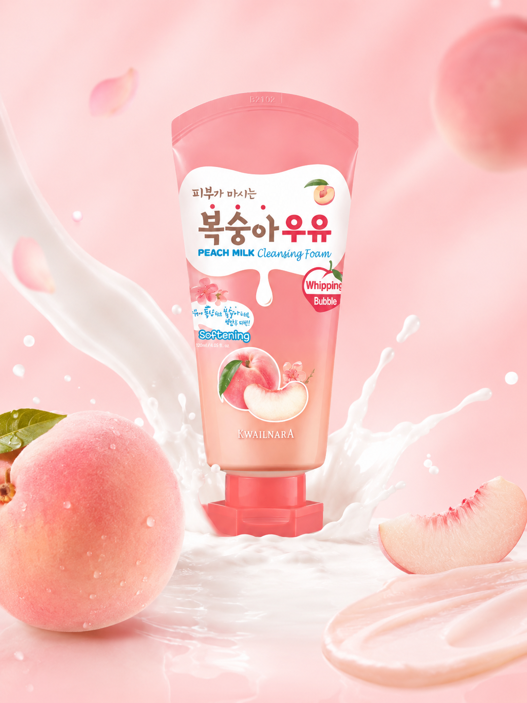 KWAILNARA Peach Milk Cleansing Foam 120ml