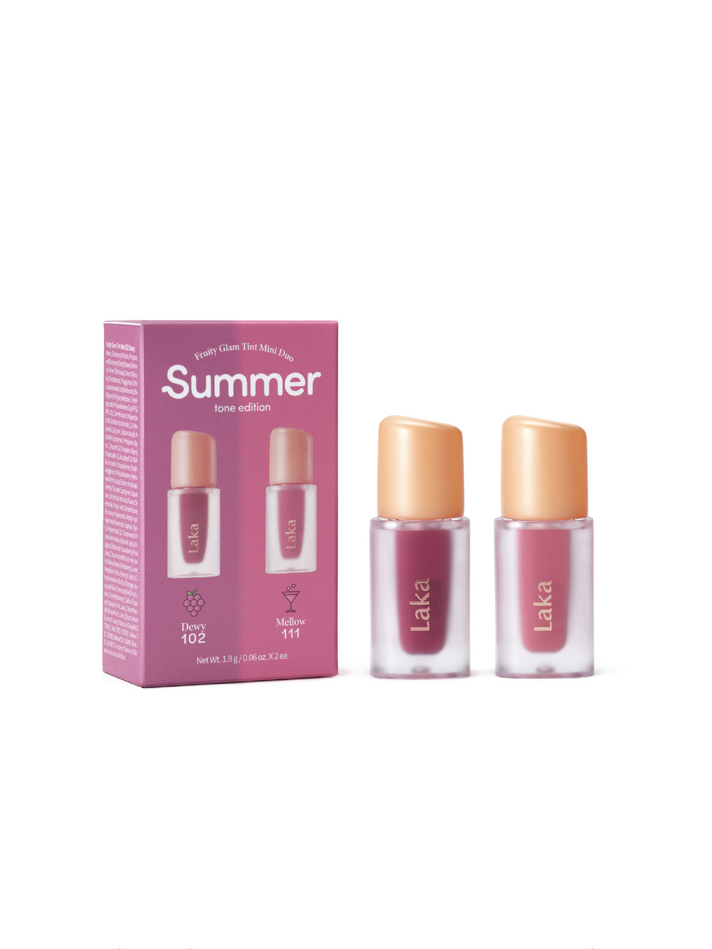 LAKA Fruity Glam Tint Mini Duo Set - 4 Shade