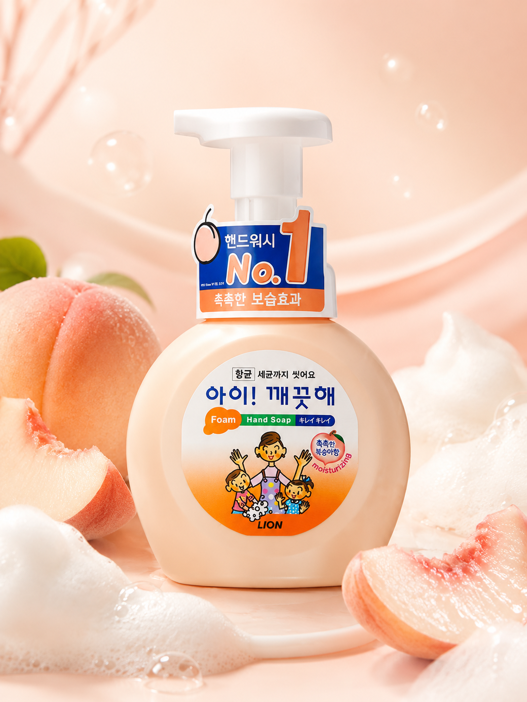 LION Foaming Hand Soap Peach 250ml