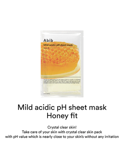 Abib Masque en tissu au pH acide doux Honey Fit 10pcs