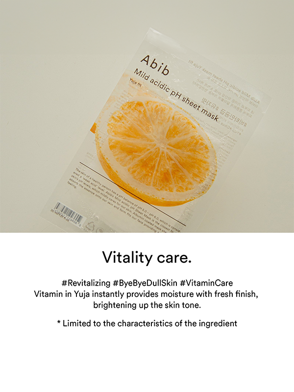 ABIB Mild Acidic PH Sheet Mask Yuja Fit 10 masques