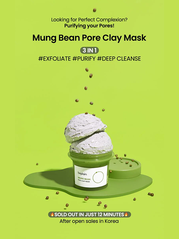 BEPLAIN Masque à l'argile de haricot mungo pour les pores 120ml