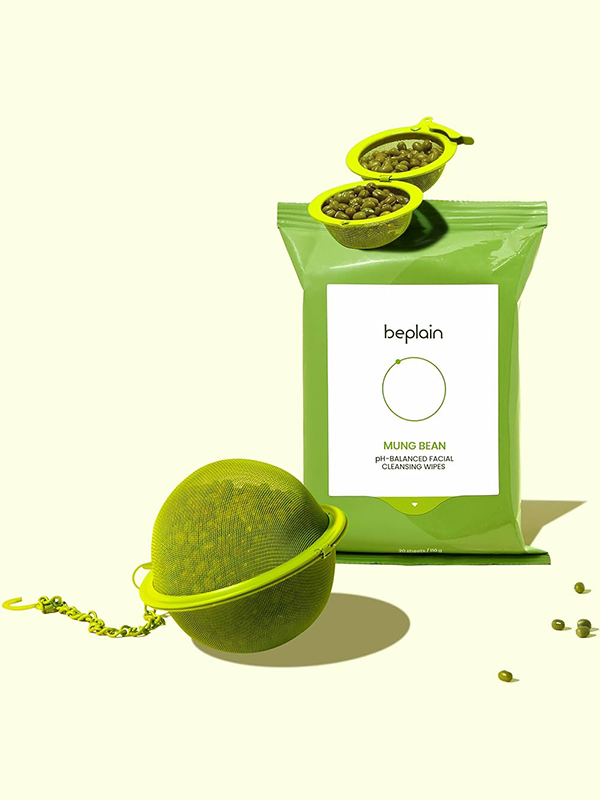 BEPLAIN Lingettes nettoyantes visage équilibrantes au pH de haricot mungo 20 lingettes