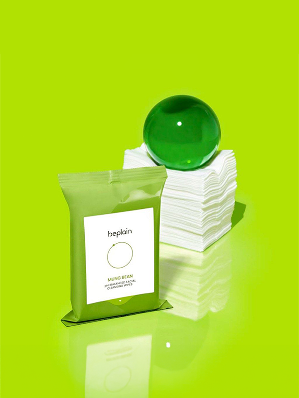 BEPLAIN Lingettes nettoyantes visage équilibrantes au pH de haricot mungo 20 lingettes