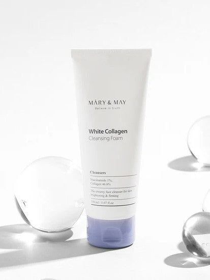 Mousse Nettoyante MARY&MAY au Collagène Blanc