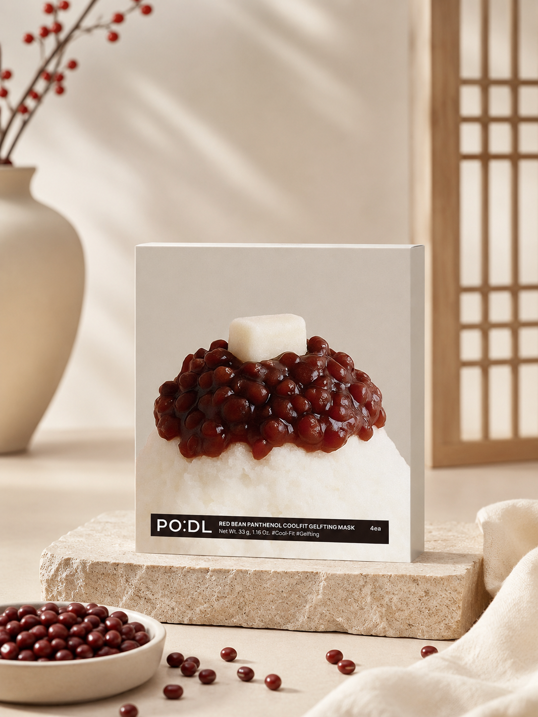 PODL Red Bean Panthenol Coolfit Gelfting Mask (4pcs)