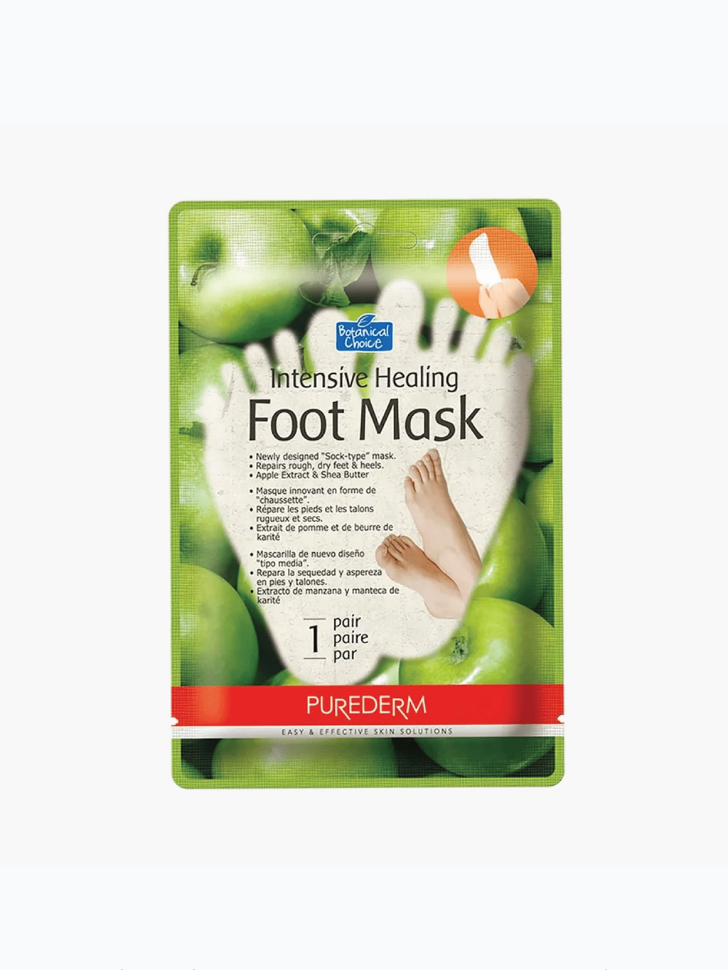 PUREDERM Intensive Healing Foot Mask Apple 1 Pair