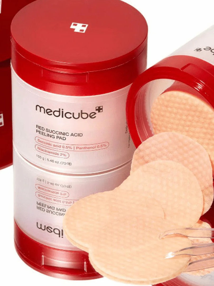 MEDICUBE Tampons Peeling à l'Acide Succinique Rouge 70 tampons
