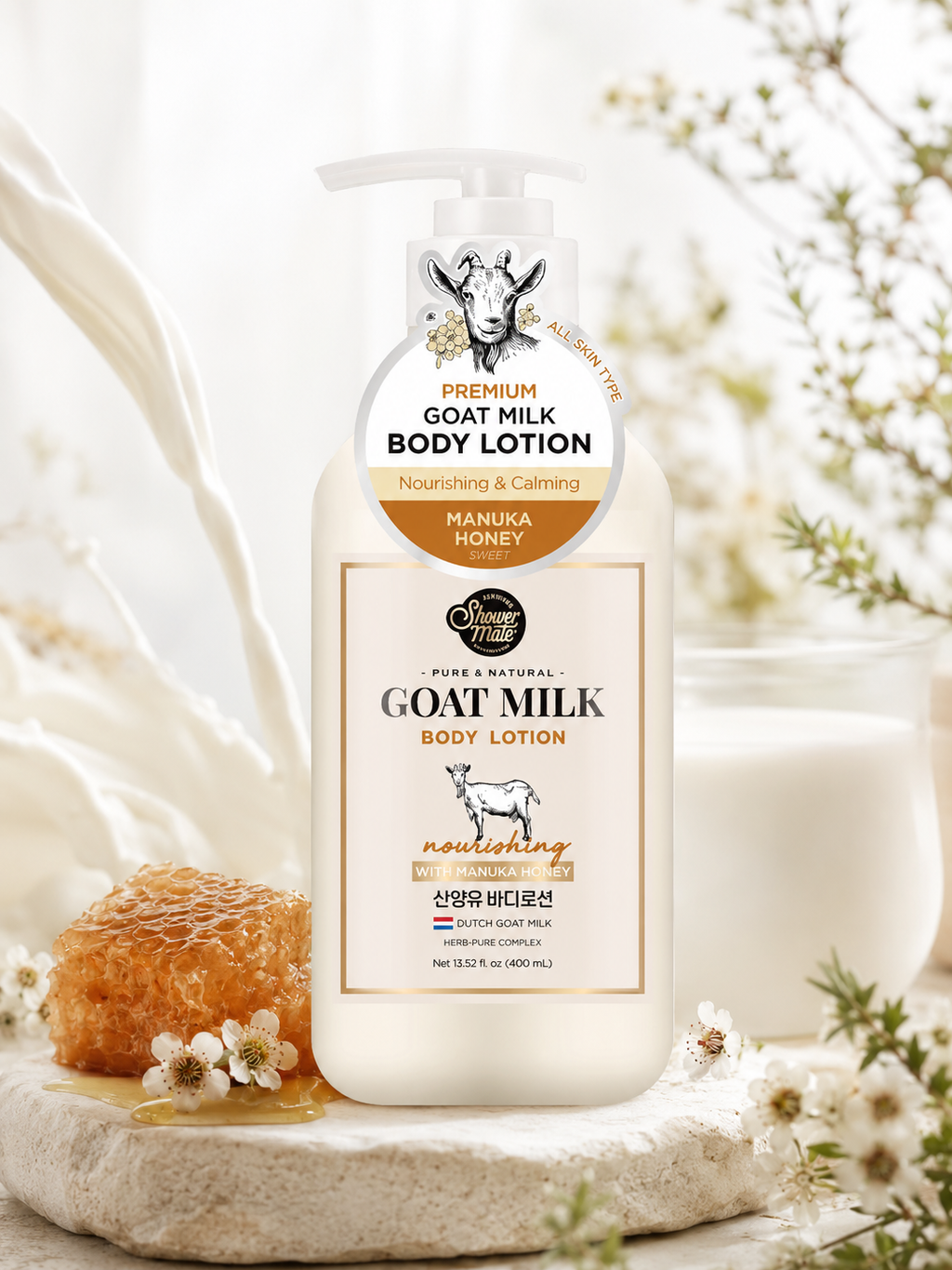SHOWER MATE Goat Milk Body Lotion 400ml - 2 Types