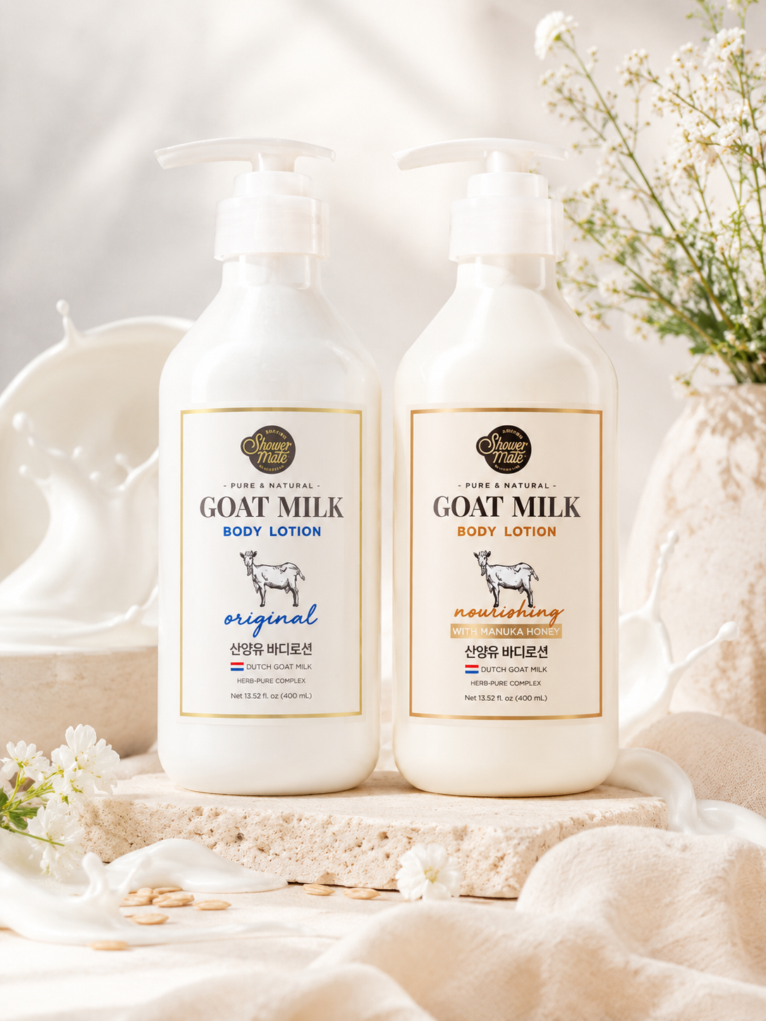 SHOWER MATE Goat Milk Body Lotion 400ml - 2 Types