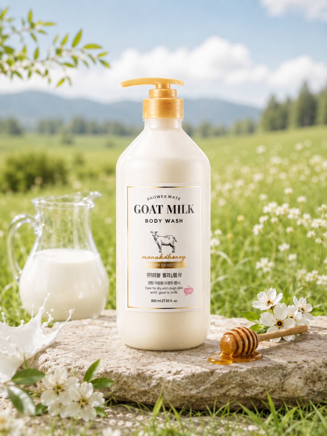 SHOWER MATE Goat Milk Body Wash 800ml - 3 Types