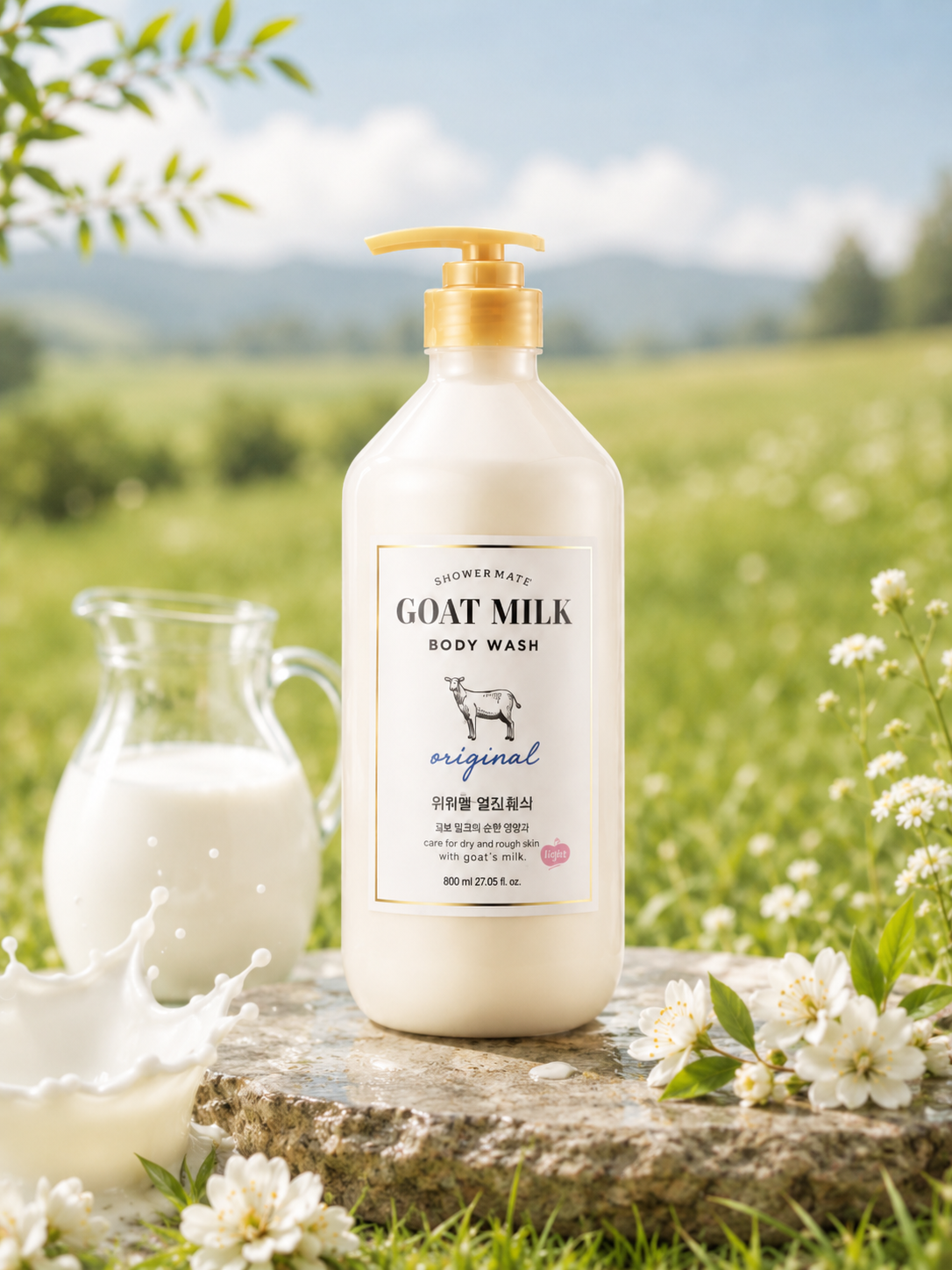 SHOWER MATE Goat Milk Body Wash 800ml - 3 Types