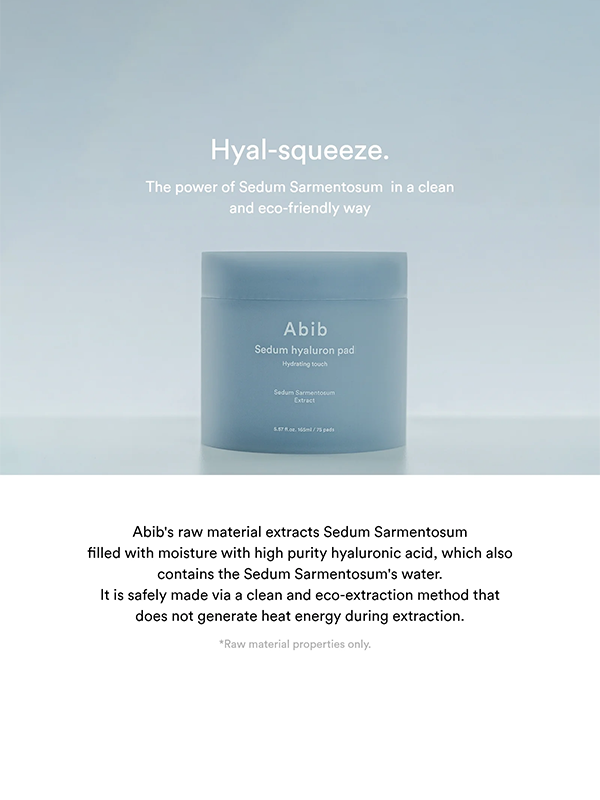 ABIB Sedum Hyaluron Pad Hydrating Touch 75 pièces