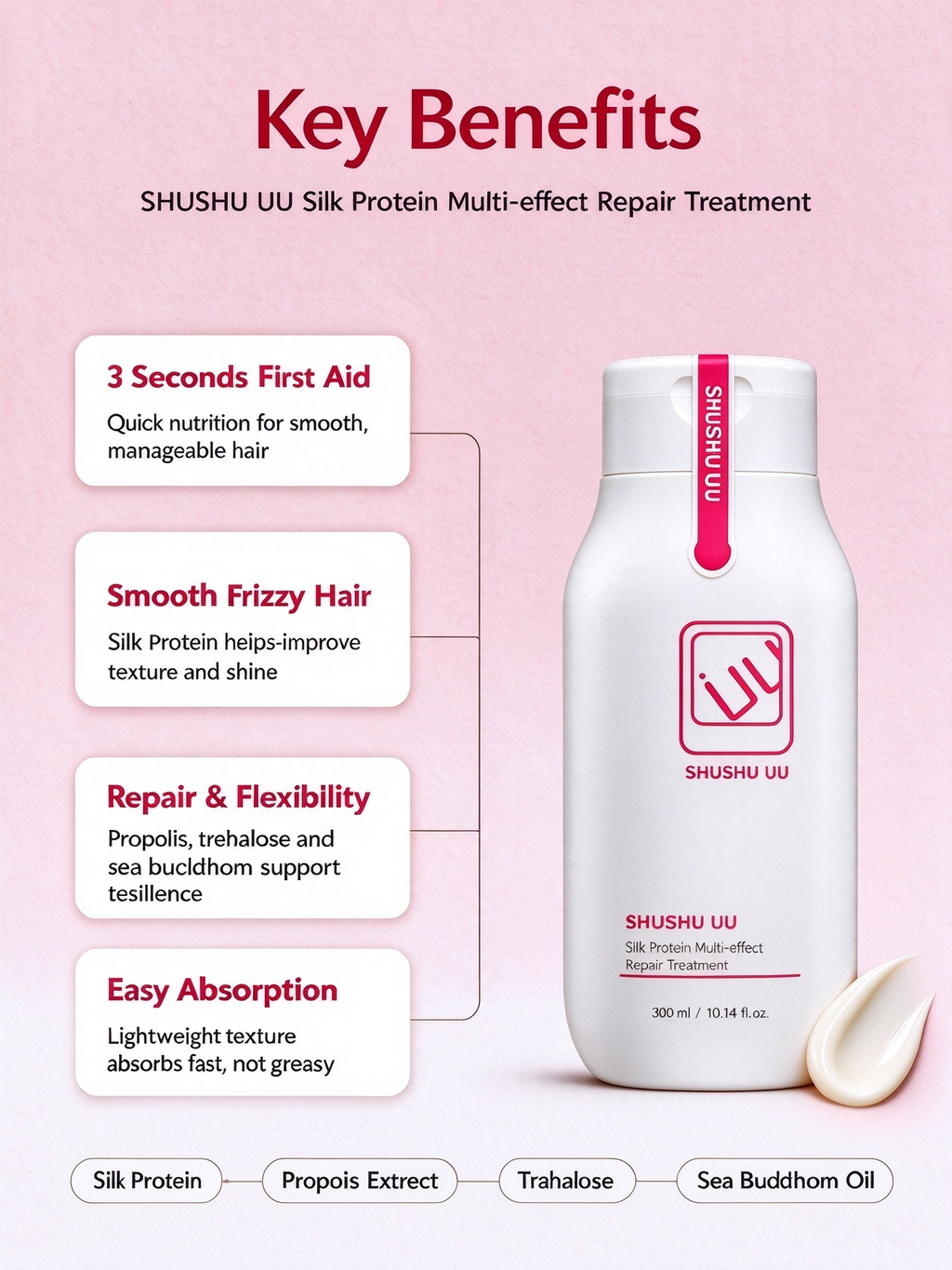 SHUSHU UU Silk Protein Treatment 300ml