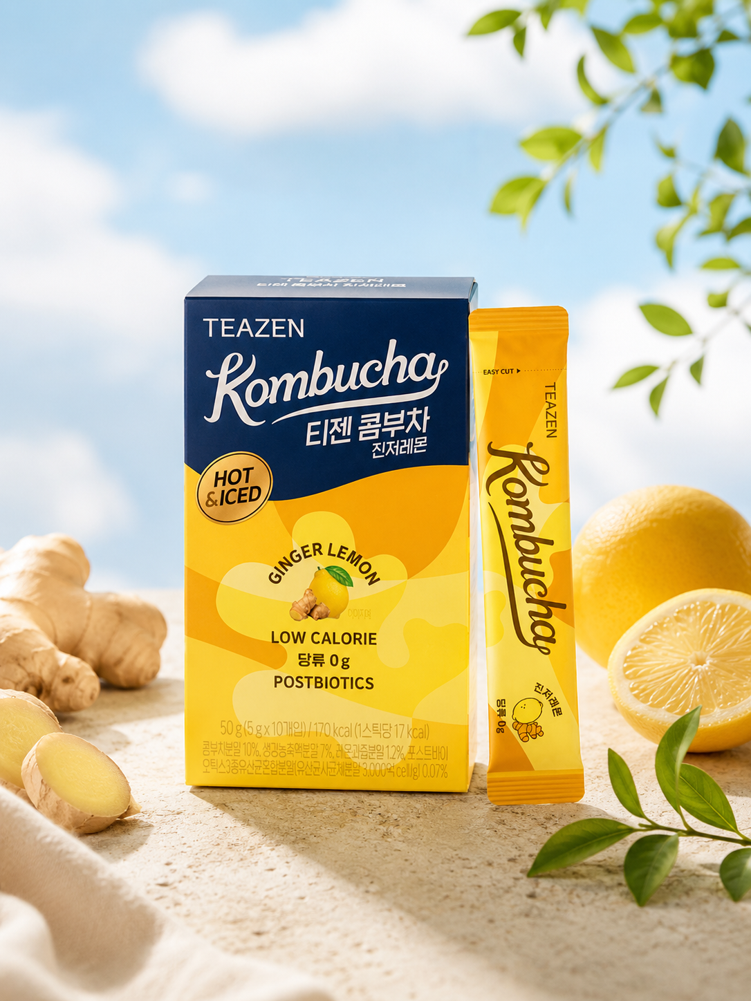 TEAZEN Kombucha Ginger & Lemon 10pcs