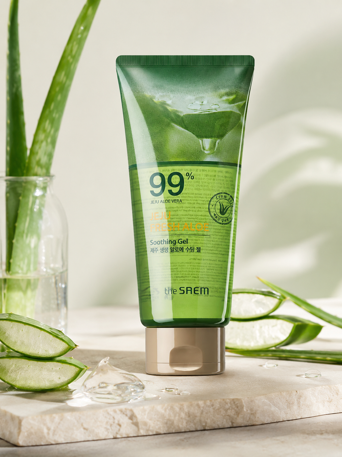 THE SAEM Jeju Fresh Aloe Gel Soothing Gel 99% 300ml Tube
