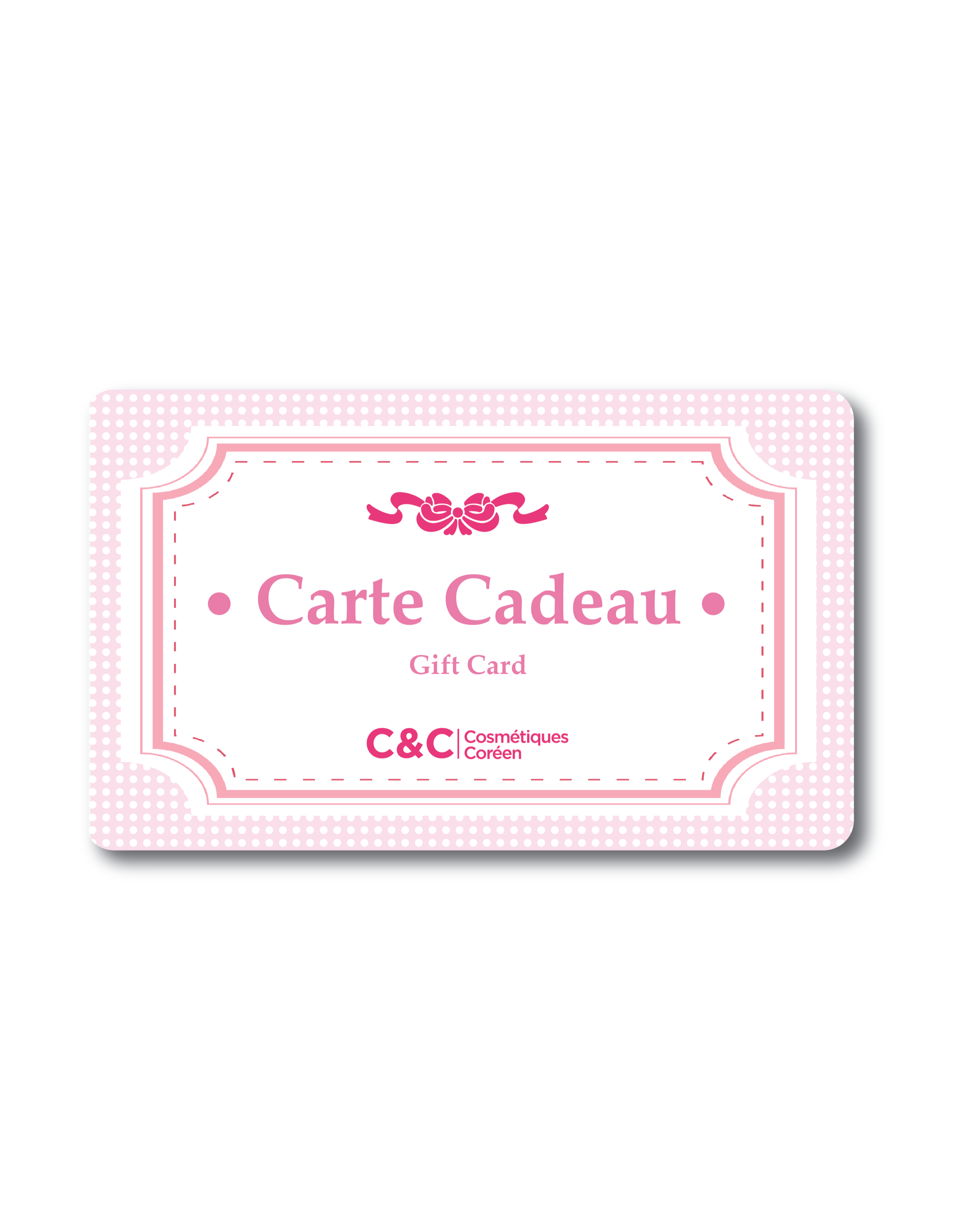 Carte cadeau coréenne C&C Cosmetics (utilisation en ligne uniquement)