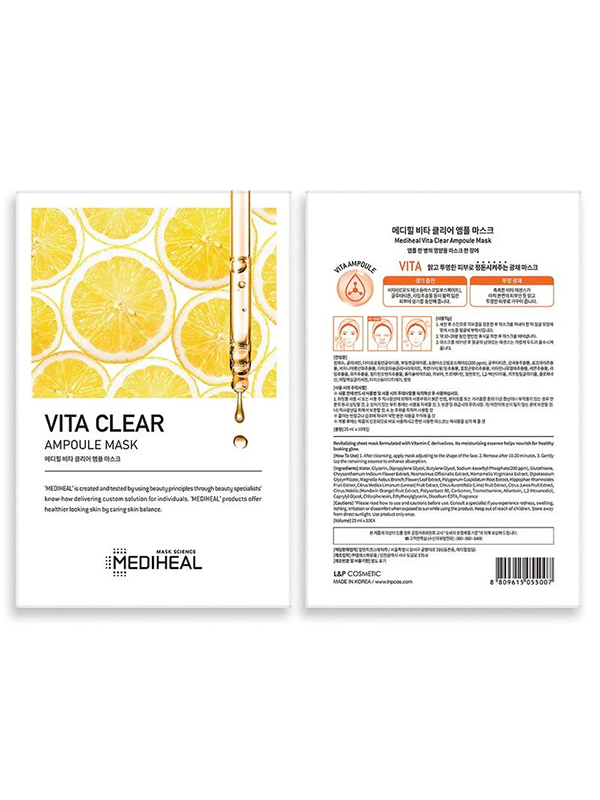 MEDIHEAL Vita Clearing Ampoule Masque 10 unités