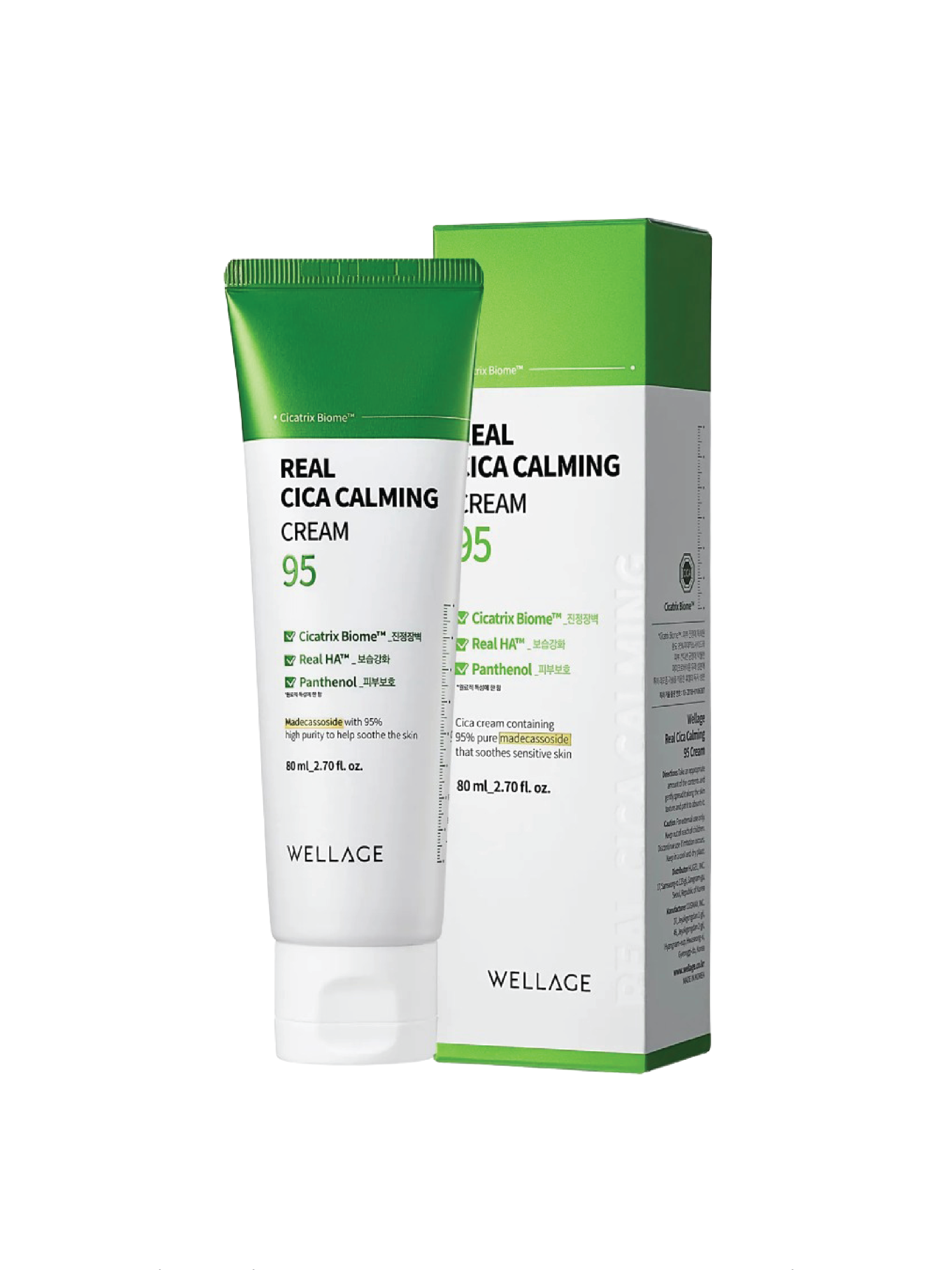 WELLAGE Real Cica Calming 95 Cream 80ml