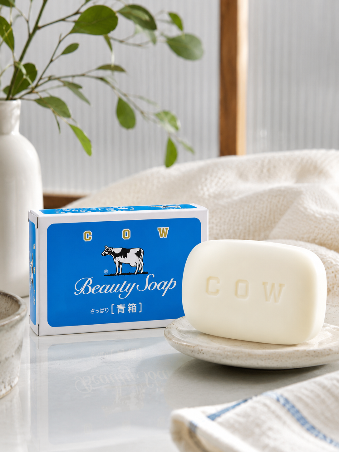COW BRAND Bouncia Beauty Soap Blue