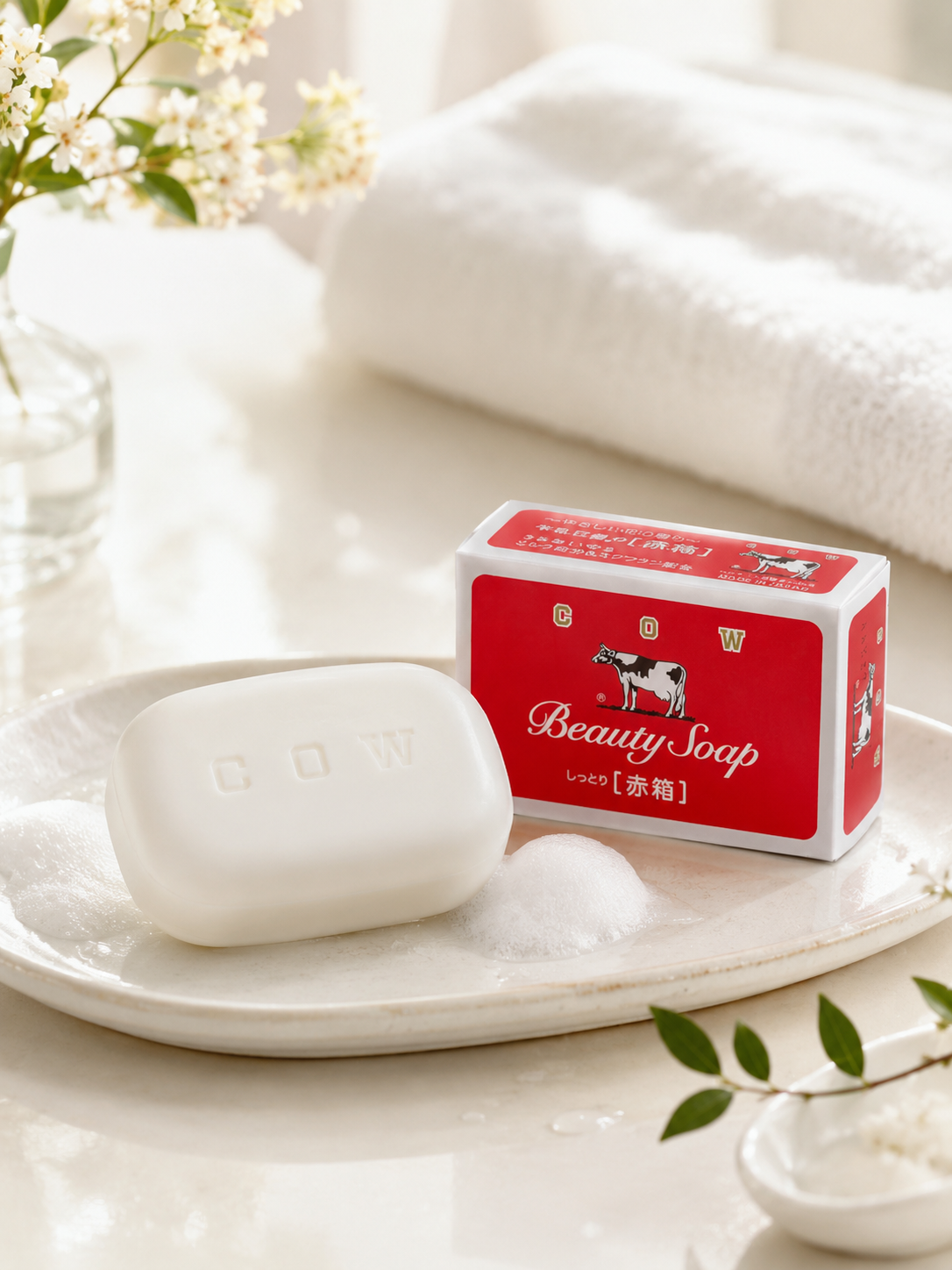 COW BRAND Bouncia Beauty Soap Red