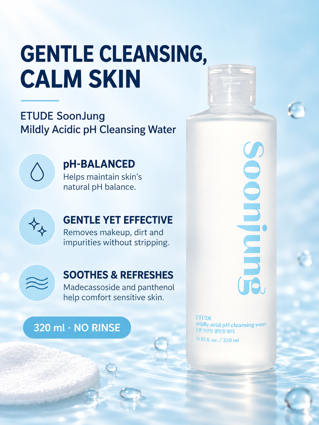 ETUDE HOUSE Eau Nettoyante Soon Jung 320ml