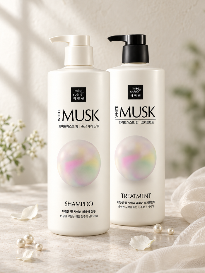 MISE EN SCENE Pearl Shining Repair White Musk Shampoo or Treatment 1000ml