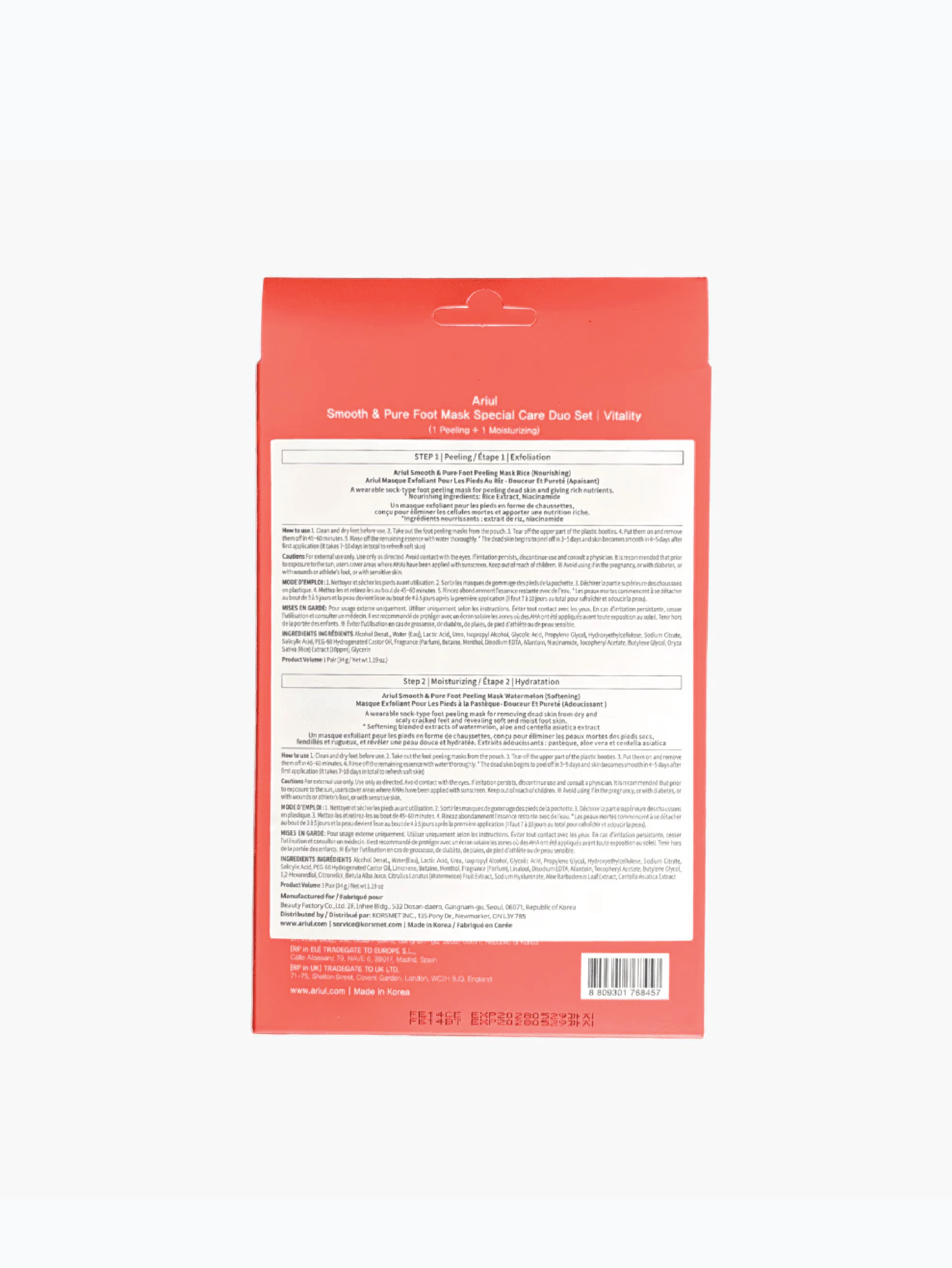 ARIUL Masque de Soin Pieds Lisses et Purs Duo Revitalisant