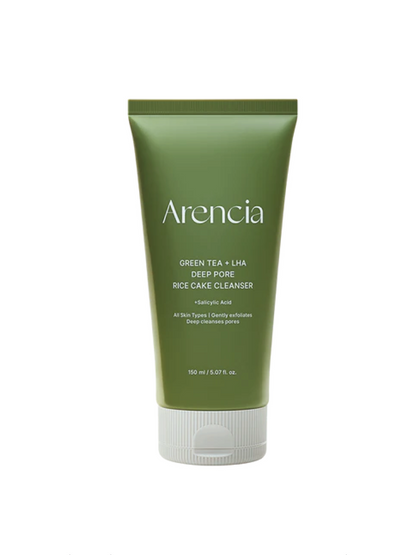 ARENCIA Green Tea + LHA Deep Pore Rice Cake Cleanser