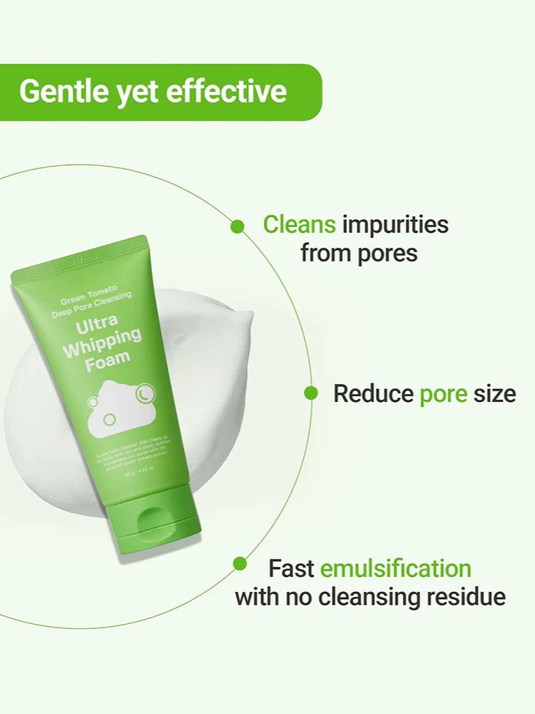 SUNGBOON EDITOR Mousse Nettoyante Ultra Fouettée Tomate Verte Nettoyage Profond des Pores