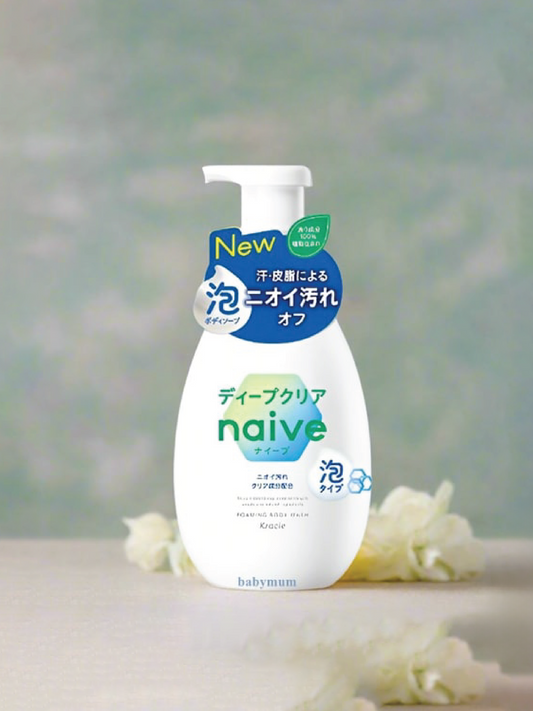 KRACIE Naive Foaming Body Wash Deep Clear 600ml