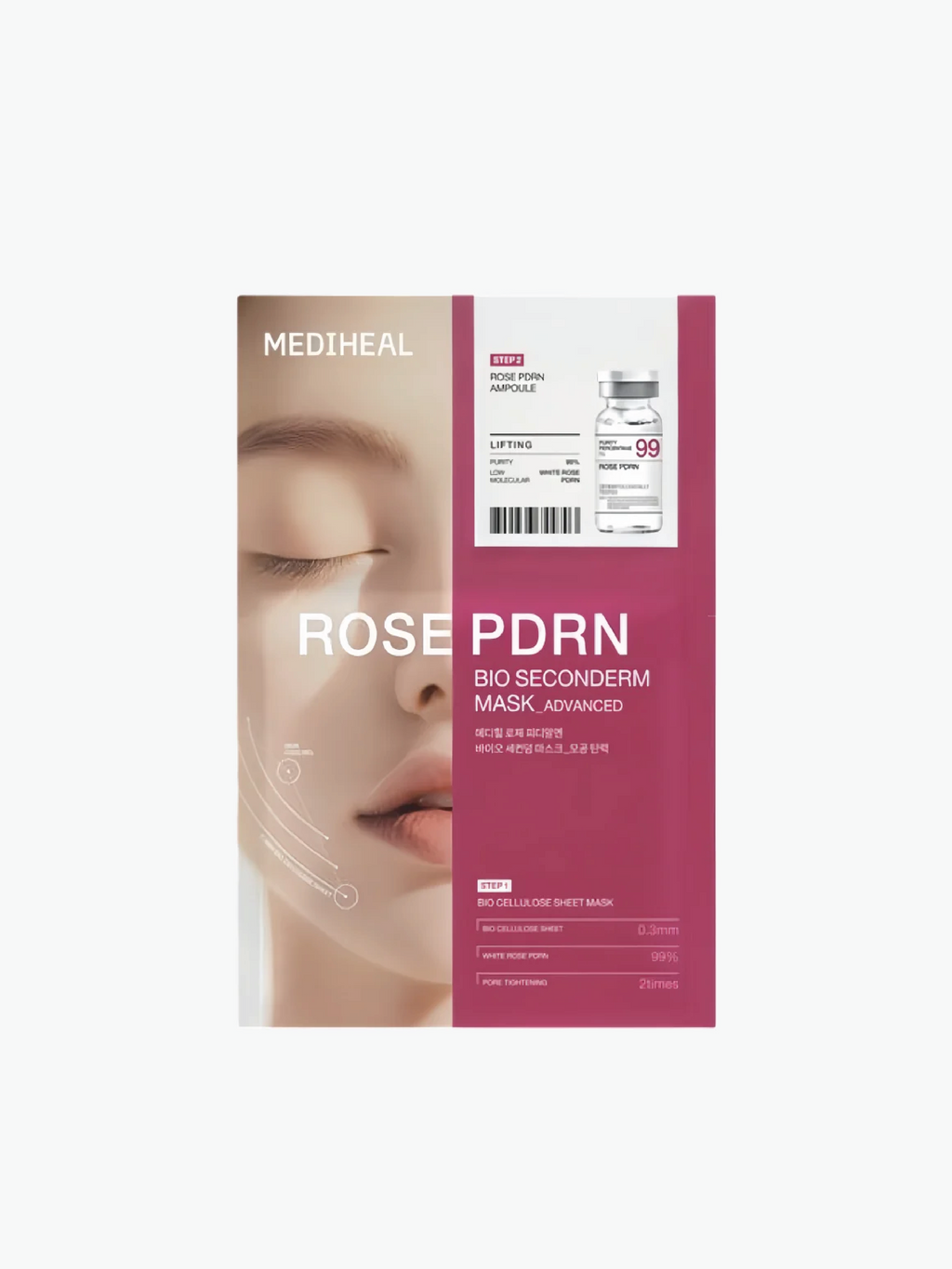 Masque Bio Seconderm à la rose PDRN de MEDIHEAL (4)