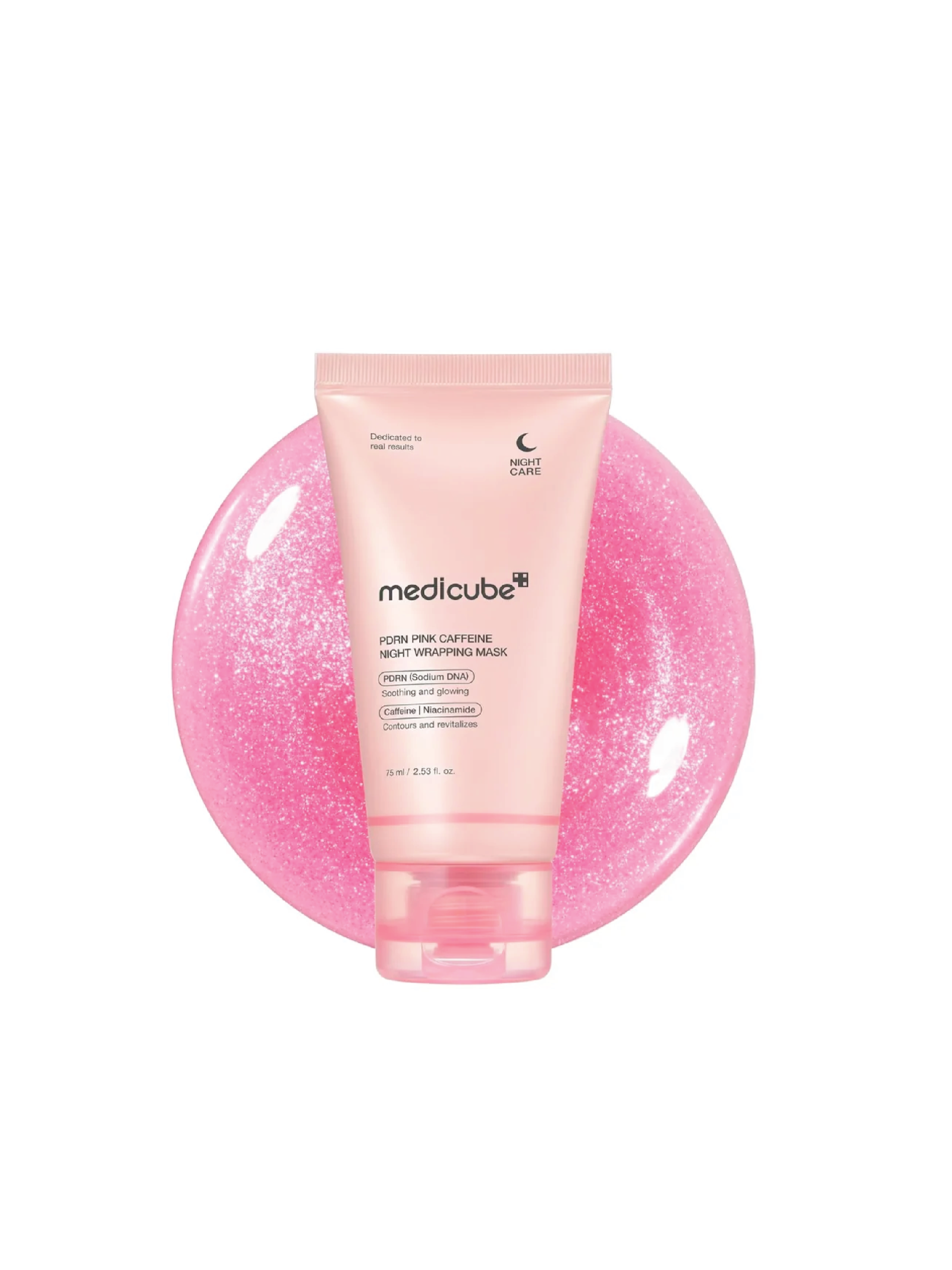MEDICUBE Masque de nuit enveloppant PDRN Pink Caffeine 75ml