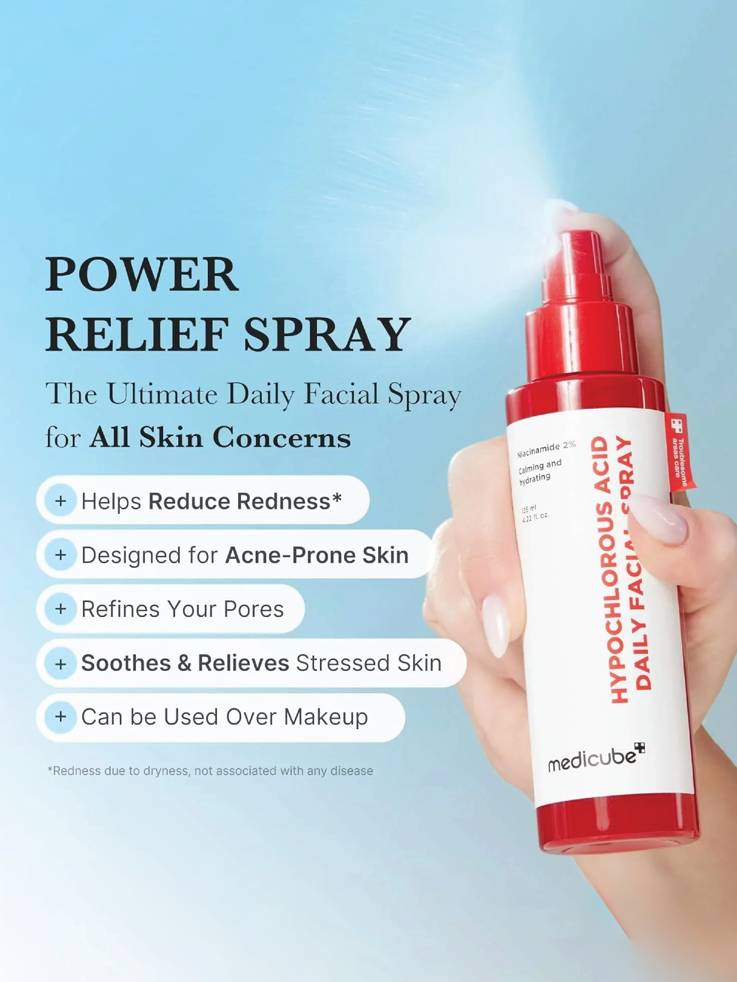 MEDICUBE Spray quotidien pour le visage à l'acide hypochloreux 125ml